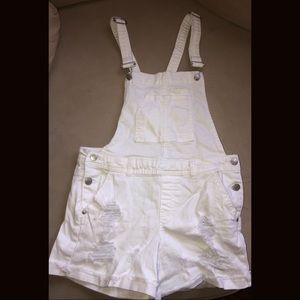 White Shorts Overalls.